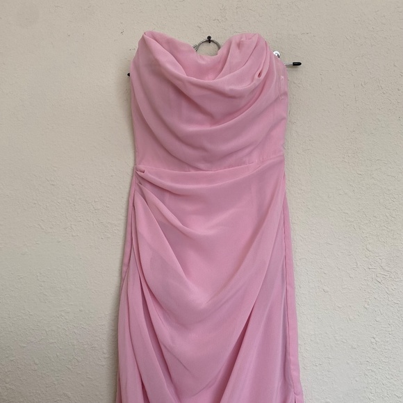 House of CB Adrienne Pink Quartz Strapless Gown NWOT size M A-C - Picture 9 of 16